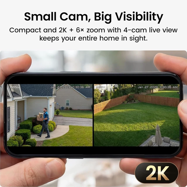 Alt view image 6 of 7 - 2K Battery Security Cameras Wireless Outdoor System, 2-Cam-Kit