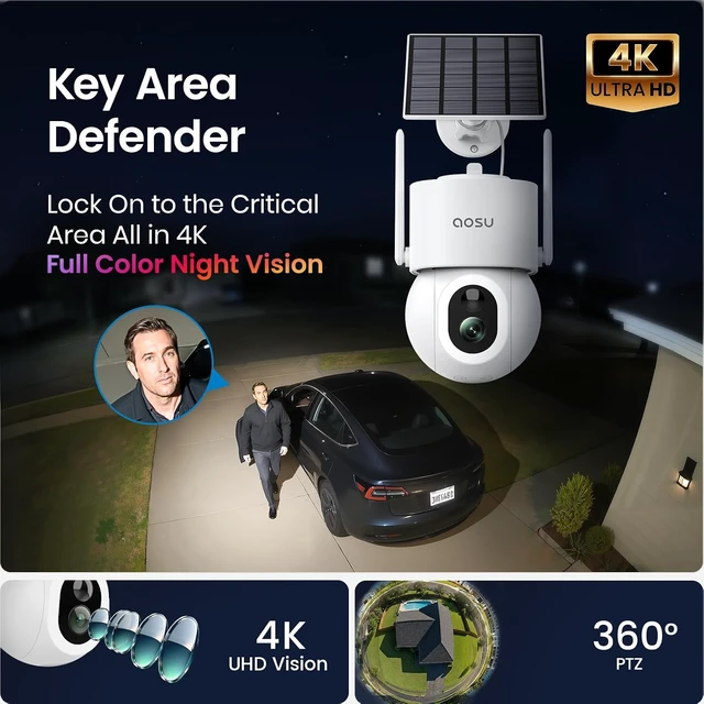Alt view image 2 of 7 - D1 Max, 4K 8MP Solar Security Camera Wireless Outdoor, 2-Pack