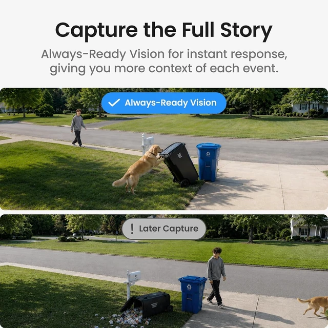 Alt view image 6 of 7 - T2 Dual-Lens 3K Telephoto 360° PTZ Wireless Outdoor Security Camera