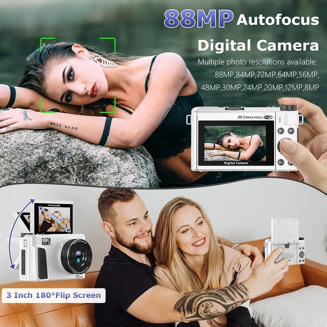 Alt view image 3 of 7 - 8K Digital Camera for Photography, Autofocus Vlogging Camera for YouTube