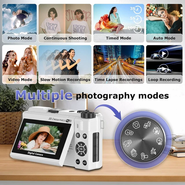 Alt view image 5 of 7 - 8K Digital Camera for Photography, Autofocus Vlogging Camera for YouTube
