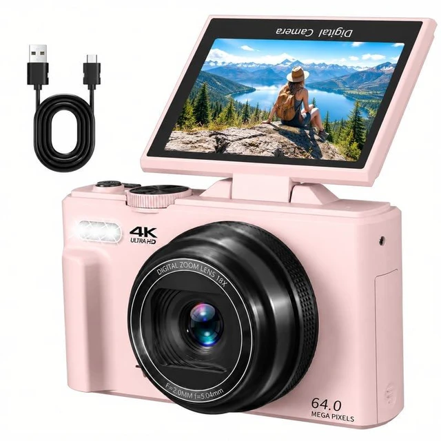 Main image of 4K Compact YouTube Camera, Vlogging Vlog with 32GB TF Card, 64MP Digital Camera for Photography and Travel
