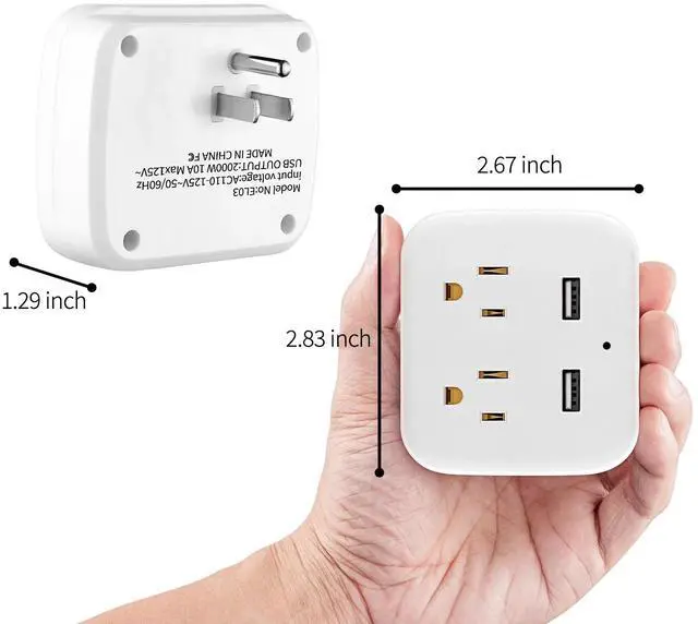 Alt view image 5 of 7 - Aiacmea WiFi Mini Camera 1080P HD  Wall Outlet Camera with Motion Detection, Cloud & SD Storage, Dual AC Plug Outlets & USB Charging Ports  Indoor Monitoring for Home, Office, and More