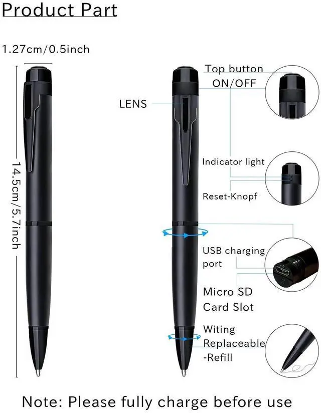 Alt view image 2 of 6 - 1080P HD Portable Camera for Indoor/Outdoor Surveillance, Body Camera Recording, Perfect for Lectures, Meetings, and Business Us