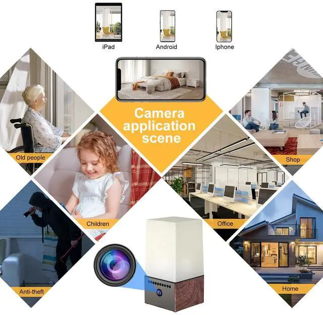 Alt view image 6 of 7 - Wifi desk lamp camera LED lamp RGB camera wireless LED desk lamp led night light camera