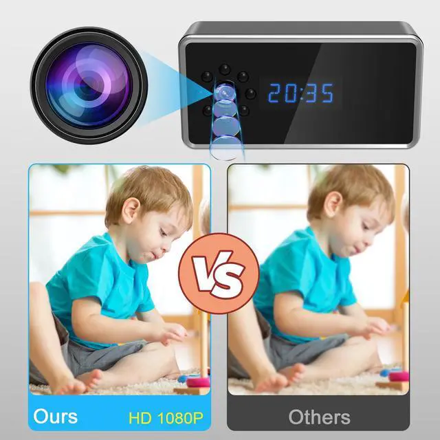 Alt view image 5 of 6 - Mini Alarm Clock Camera Full HD Video 1080P Wireless Wifi Control Infrared Night Vision Home Surveillance Monitor Camera