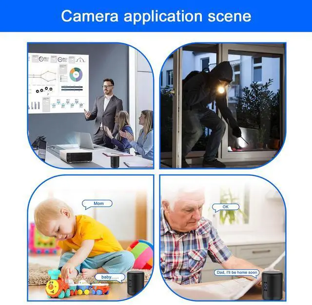 Alt view image 2 of 6 - Portable Bluetooth Speaker Camera Wireless WiFi 1080P Security Nanny Cam Motion Detection