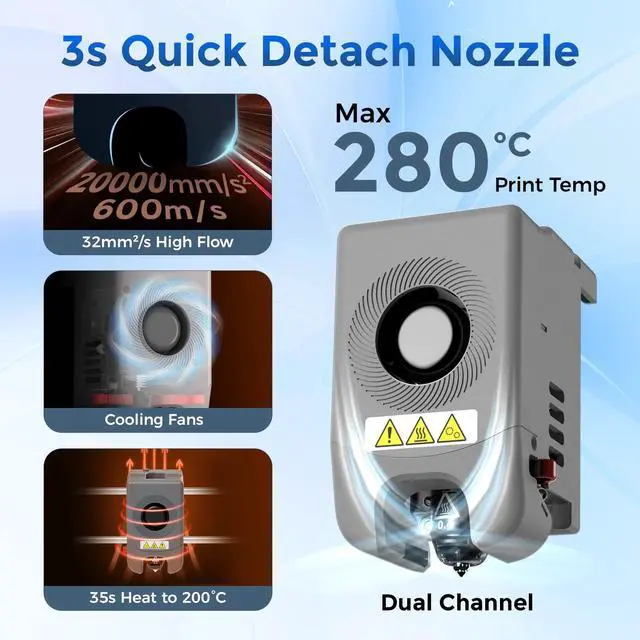 Alt view image 2 of 7 - Flashforge Adventurer 5M Pro High Speed PLA, FLEXIBLE, ABS 3D Printer with Quick-Release Nozzles & 50dB Casing