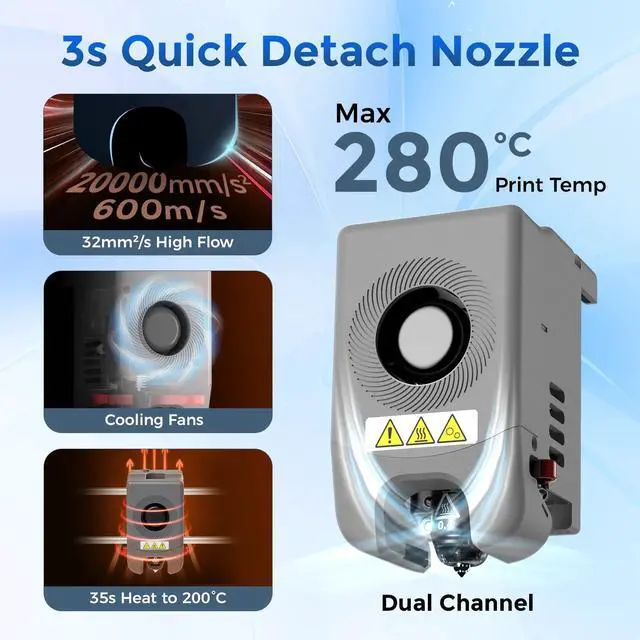 Alt view image 2 of 7 - Flashforge Adventurer 5M 3D Printer, 600mm/s High Speed Printing & Screen, 1 Count, 8.7 x 8.7 x 8.7''