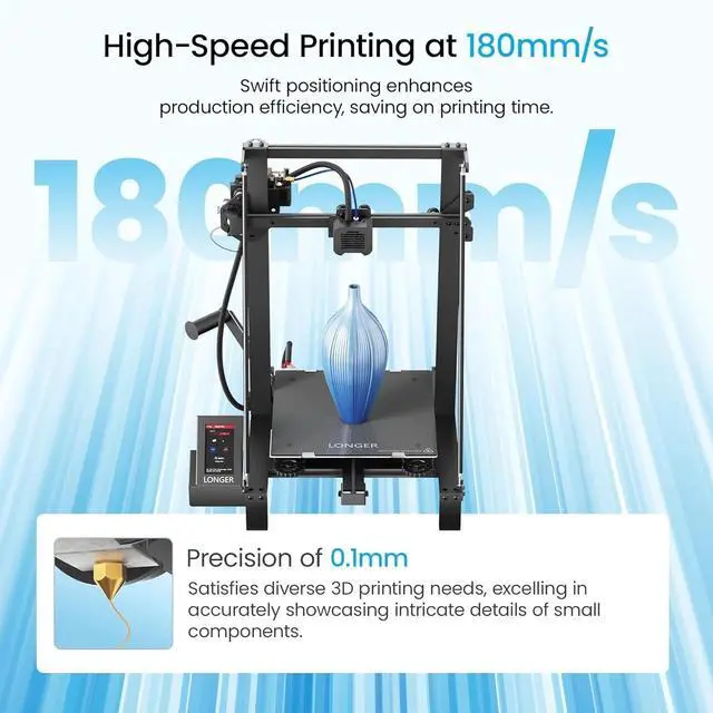 Alt view image 2 of 6 - Longer LK5 Pro 3 3D Printer Large 11.8" x 11.8" x 15.7" Printing Size,FDM Technology,Fully Open Source TMC 2209 Motherboard,Resume Printing,95% Pre-Assembled Perfect for Beginners