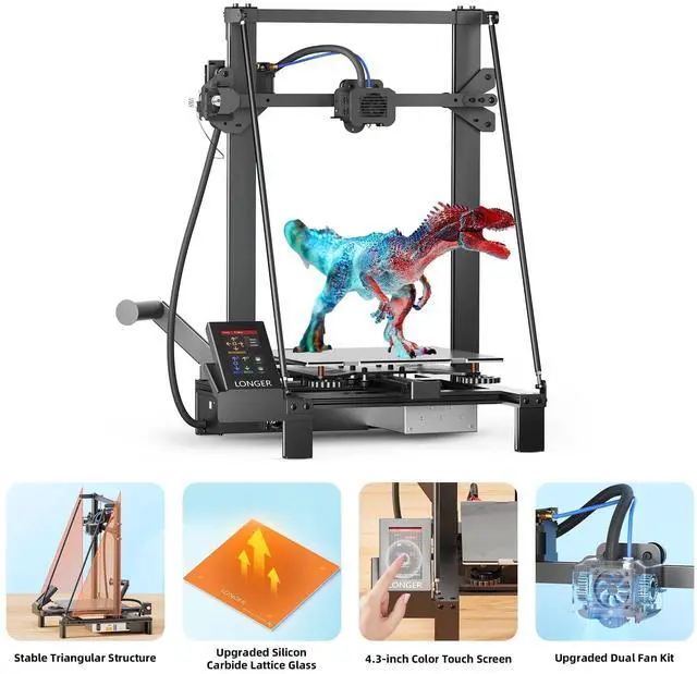 Alt view image 3 of 6 - Longer LK5 Pro 3 3D Printer Large 11.8" x 11.8" x 15.7" Printing Size,FDM Technology,Fully Open Source TMC 2209 Motherboard,Resume Printing,95% Pre-Assembled Perfect for Beginners