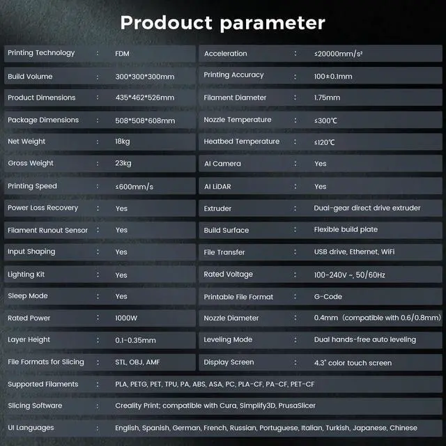 Alt view image 4 of 6 - Creality K1 Max 3D Printer with High-Speed Printing, AI LiDAR & Camera, PLA Filament Included
