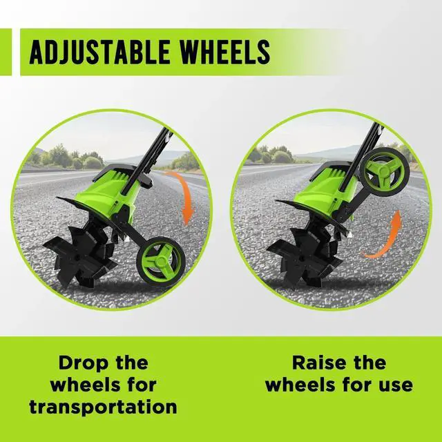 Alt view image 4 of 7 - Steelite 14-Inch Corded Electric Tiller,10-Amp Electric Tiller and Cultivator for Gardening, Lightweight Rototiller