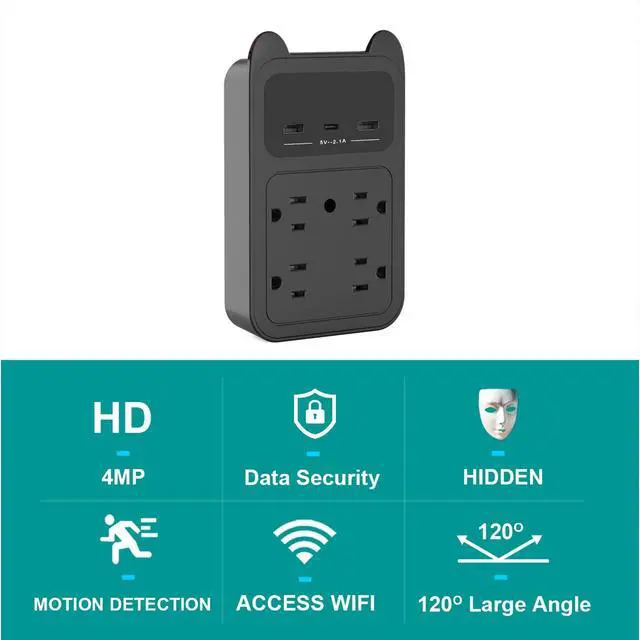 Alt view image 4 of 7 - CAMDUCK HD 2K WiFi Wireless Charger Nanny cam