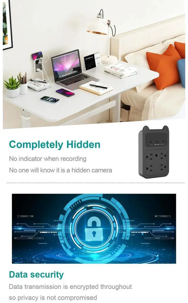 Alt view image 6 of 7 - CAMDUCK HD 2K WiFi Wireless Charger Nanny cam