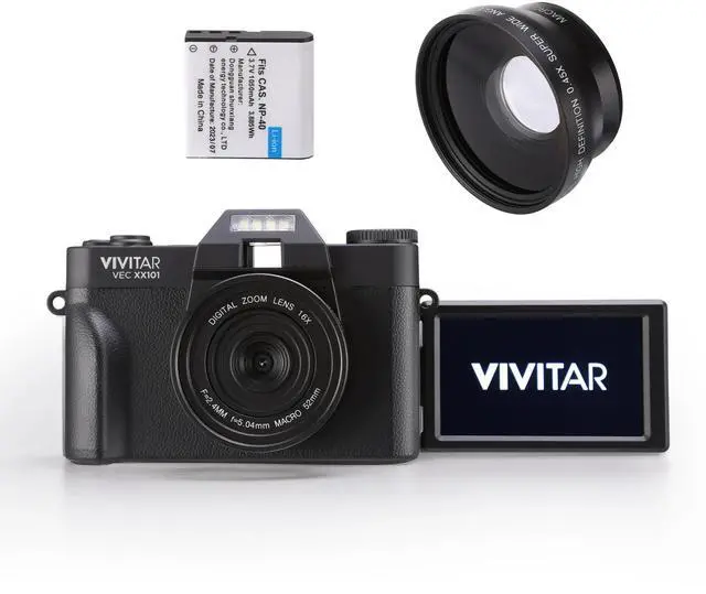 Alt view image 5 of 6 - 4K Digital Camera, 8x Digital Zoom, 3" LED Display, Bonus Macro Lens, Included SD Card