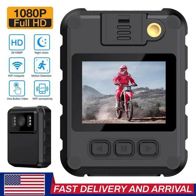 Alt view image 7 of 7 - Portable LCD 1080P Audio Video DVR IR Night Cam Camcorder Police Body Camera