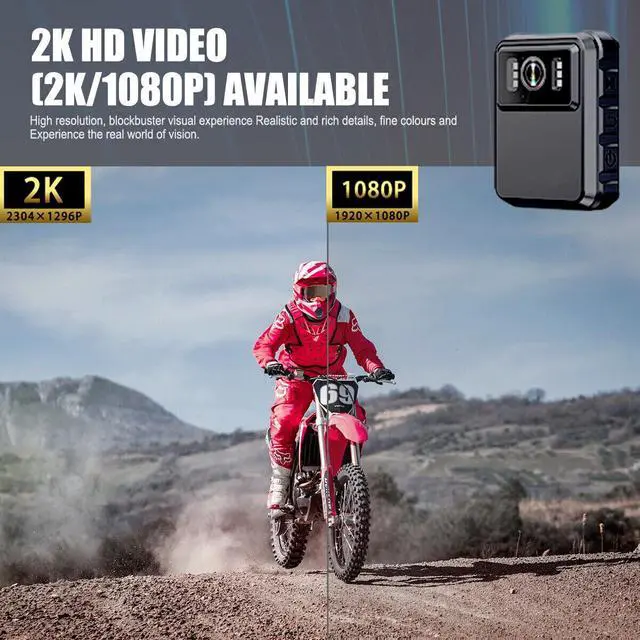 Alt view image 4 of 7 - Portable LCD 1080P Audio Video DVR IR Night Cam Camcorder Police Body Camera