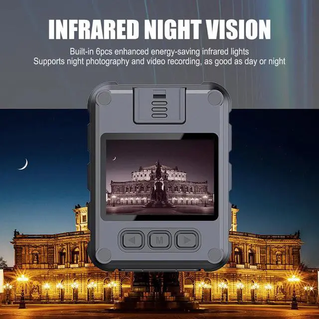 Alt view image 3 of 7 - Portable LCD 1080P Audio Video DVR IR Night Cam Camcorder Police Body Camera