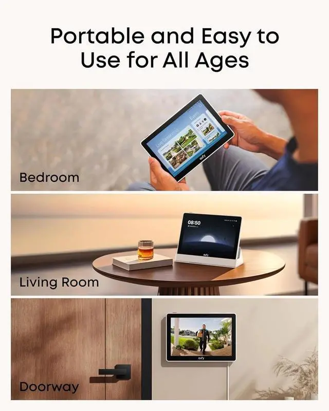 Alt view image 5 of 6 - eufy Security eufy Smart Display E10, Smart Home Hub, 8" Control Panel Four View