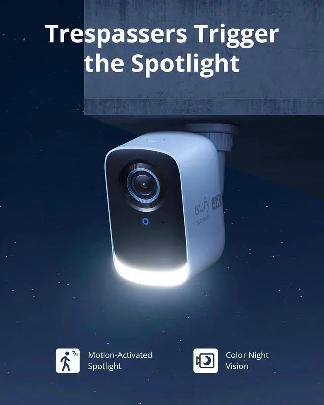 Alt view image 7 of 7 - eufy 4K Wireless Security Camera System eufyCam 3C Spotlight Color Night Vision