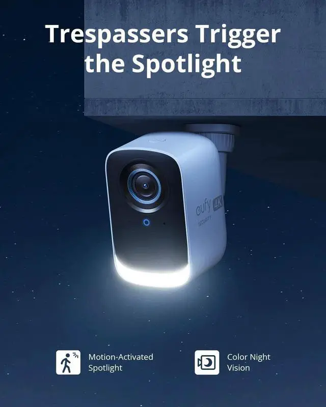 Alt view image 4 of 6 - eufy S300 eufyCam 3C 3-Cam 4K Outdoor Camera Wireless Spotlight Night Vision