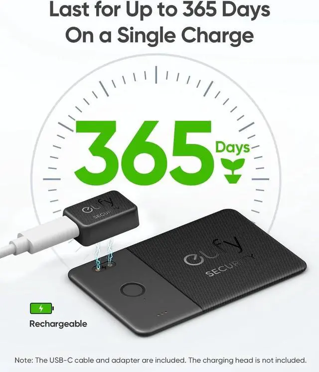 Alt view image 7 of 7 - eufy SmartTrack Card E30 Bluetooth Tracker Rechargeable Work with Apple Find My