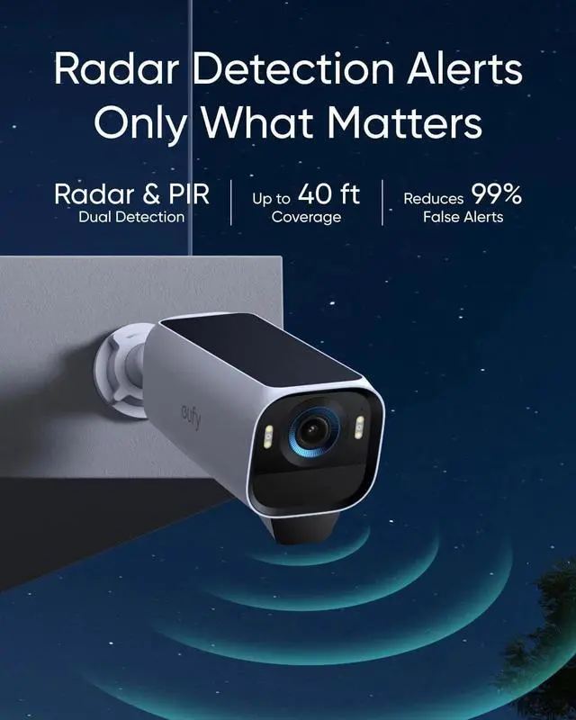 Alt view image 6 of 7 - eufy eufyCam S3 Pro 4K Solar Cameras Wireless Security Kit MaxColor Night Vision