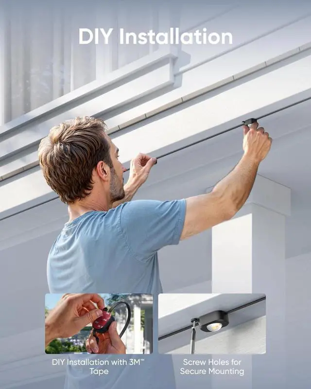 Alt view image 3 of 7 - eufy Permanent Outdoor Lights E22 100ft 60 Triple-LED Lights IP67 Waterproof