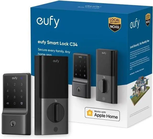 Main image of eufy Smart Lock C34 Keyless Entry Door Lock Deadbolt Built-in WiFi w/ Apple Home