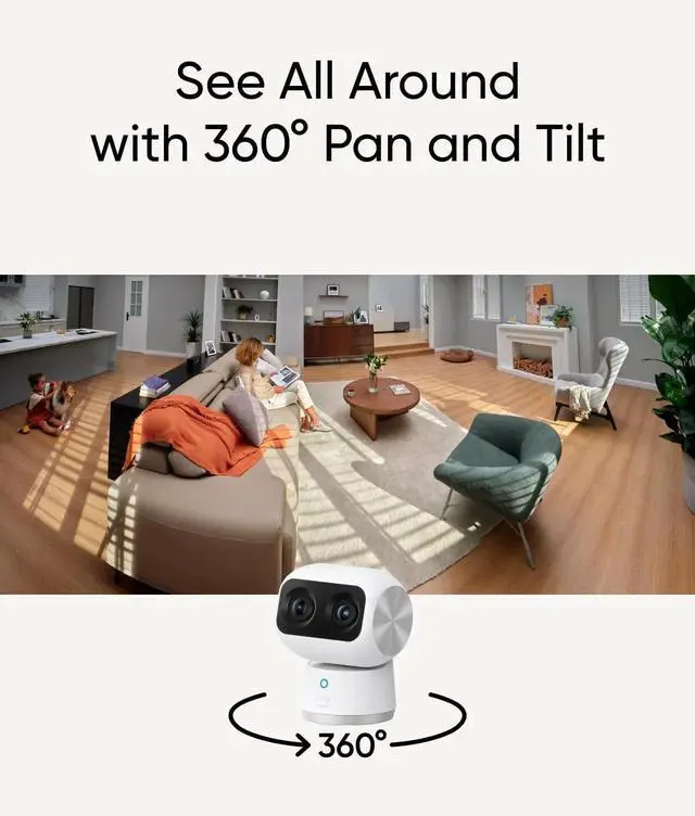 Alt view image 6 of 7 - eufy S350 4K Indoor Security Camera PTZ Dual Cameras +2K Solar Wall Light Camera