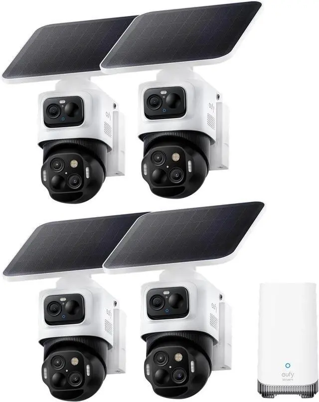 Main image of eufy eufyCam S4 Solar Camera Wireless Outdoor Triple Lens Bullet-PTZ Cam 4-Cam K