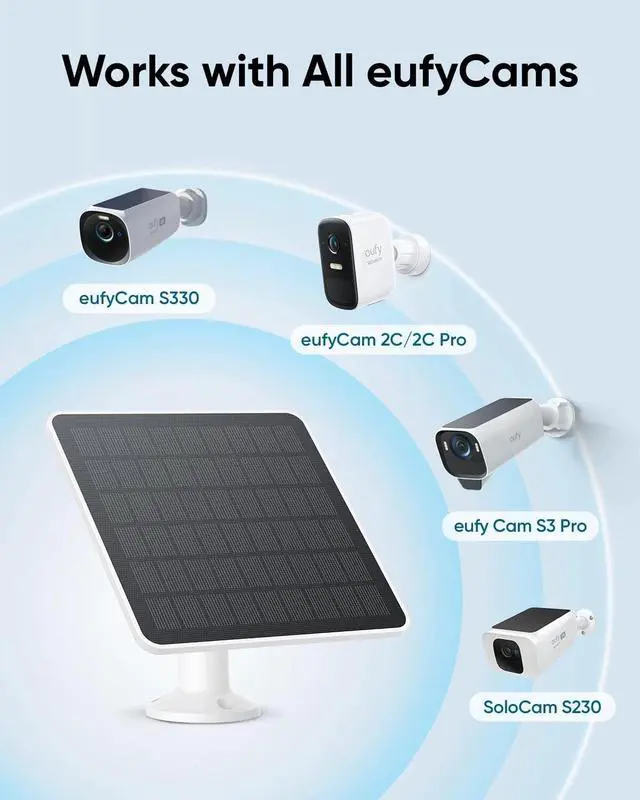 Alt view image 5 of 6 - eufy Solar Panel (3W) IP65 Weatherproof for All eufyCam Outdoor Security Camera