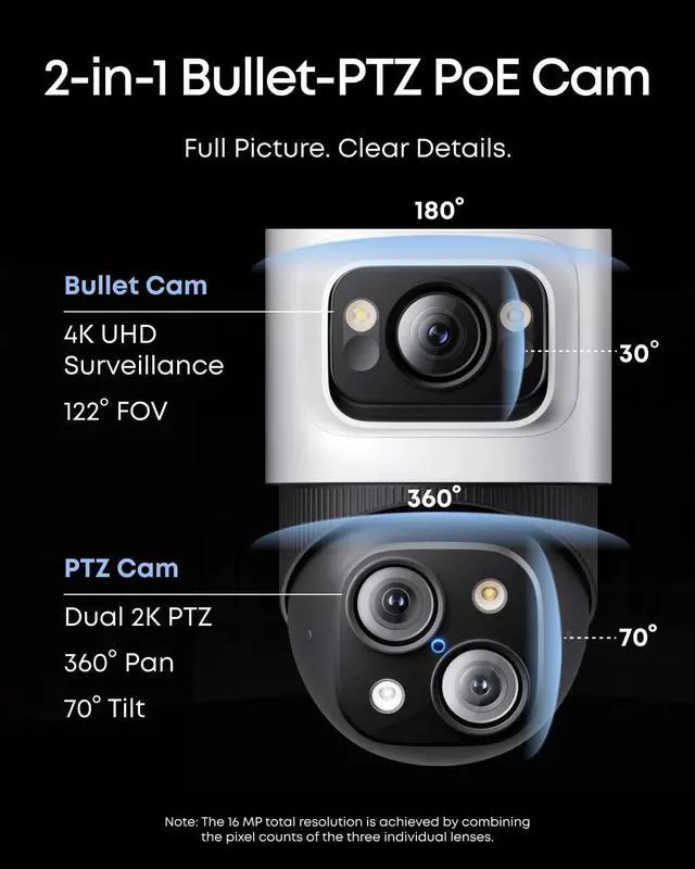 Alt view image 7 of 7 - eufy PoE NVR Security Camera System S4, 2 Bullet-PTZ Cams, 2 Bullet Cams, 360°