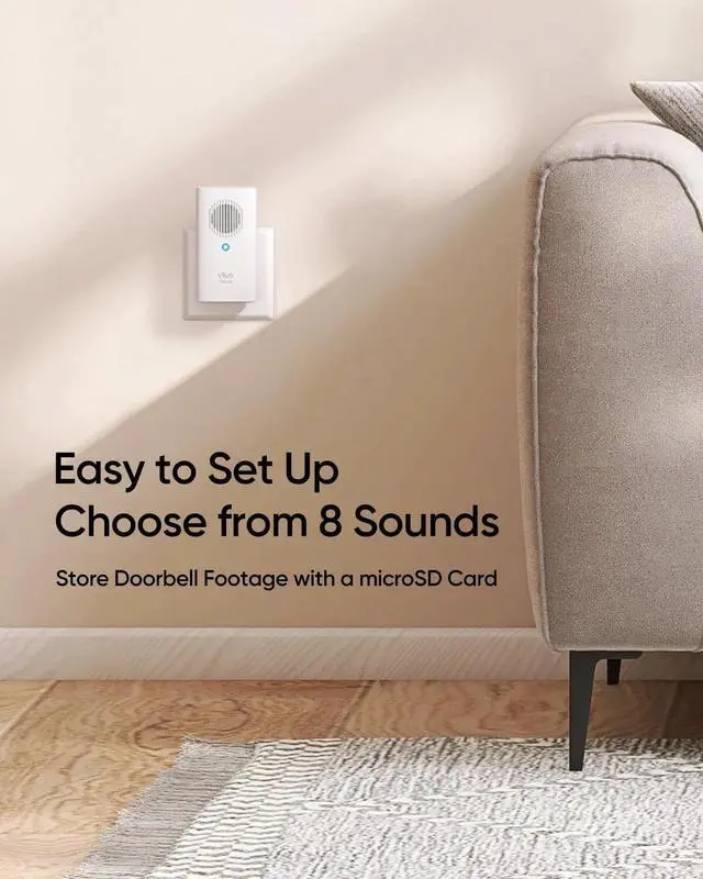 Alt view image 2 of 3 - eufy Security Add-On Indoor Chime for Video Doorbell E340, 8 Fun Ringtones