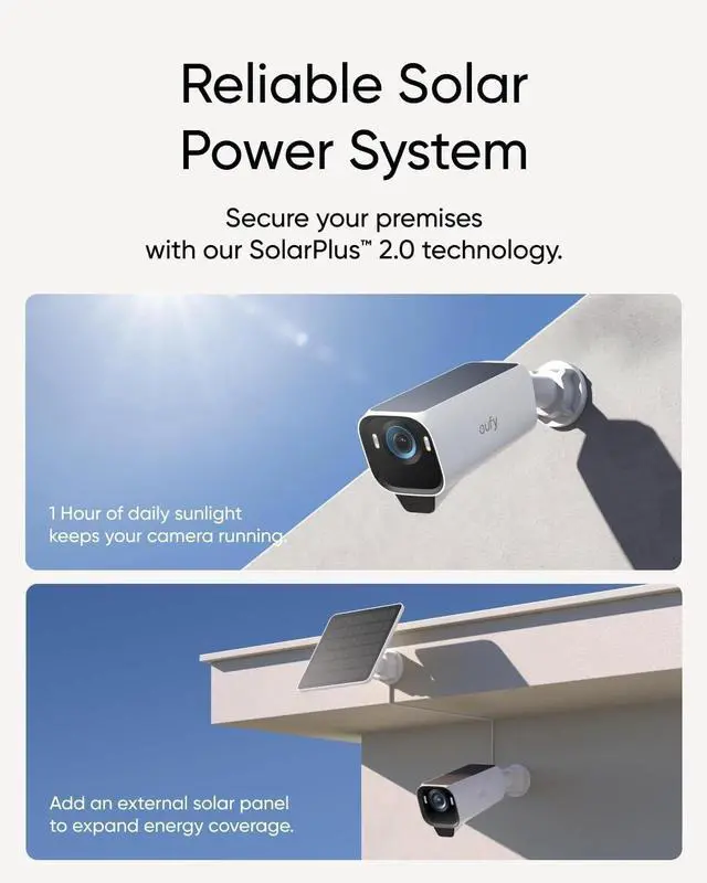 Alt view image 2 of 5 - eufy eufyCam S3 Pro 4K Solar Cameras Wireless Security Kit MaxColor Night Vision