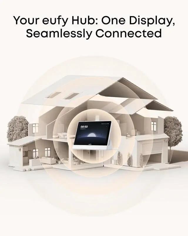 Alt view image 3 of 6 - eufy Security Smart Display E10 Smart Home Hub 8" Control Panel & HomeBase S380