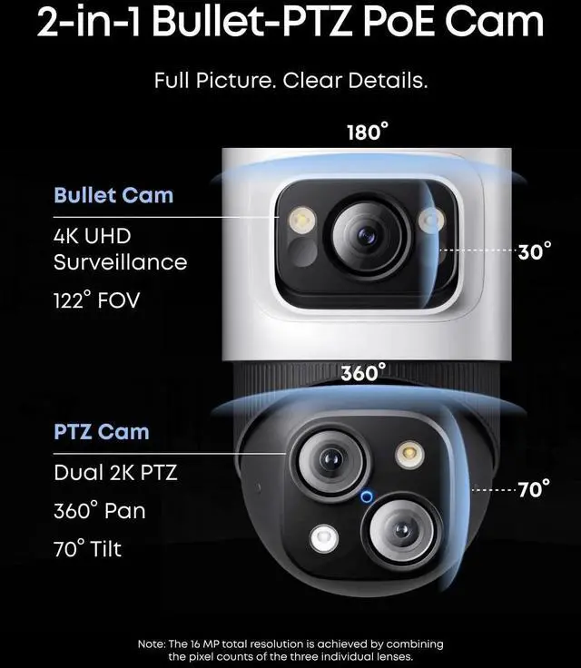 Alt view image 7 of 7 - eufy PoE NVR Security Camera System S4, 2 Bullet-PTZ Cams, 2 Bullet Cams, 360°