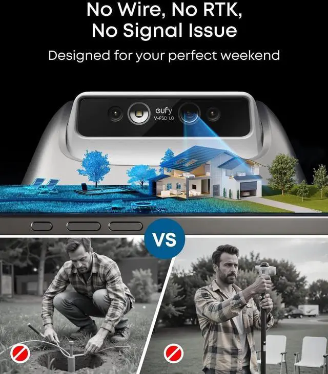 Alt view image 7 of 7 - eufy Robot Lawn Mower E15 Cordless No RTK Hands-Free Auto Mapping APP Control