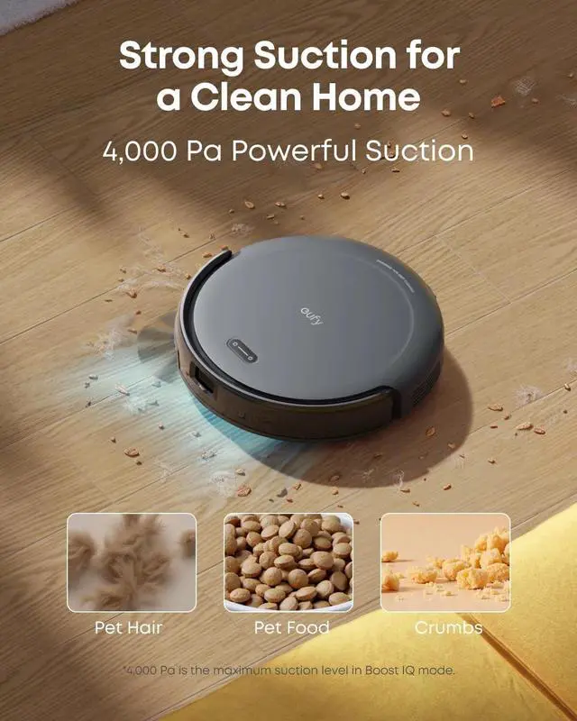 Alt view image 6 of 7 - eufy Robot Vacuum C10 Self Emptying Station Up to 60 Days Edge Expansion Brush