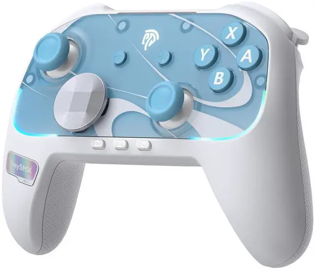 Main image of EasySMX S10 Switch 2 Controller-One Key Wake-up, Switch 2 Pro Controller with 6 Axis Gyro, NFC Function, TMR Anti-Drift Joystick, HD Rumble, Swappable D-Pad & Faceplate-black white blu