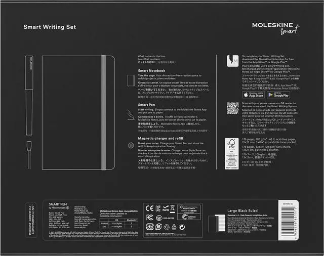 Alt view image 3 of 7 - Moleskine Smart Writing Set with Improved Battery 2024 Edition | Smart Notebook & Smart Pen for Digital Note-Taking | Works Notes App Smart Notebooks Only