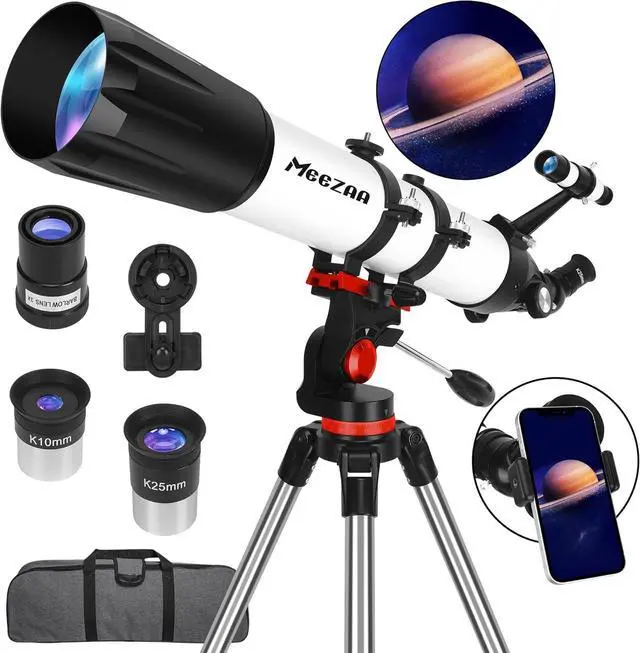 Main image of Telescope, Telescope for Adults High Powered Professional, 90mm Aperture 800mm Refractor Telescopes for Astronomy Beginners Fully Multi-Coated with AZ Mount Tripod & Phone Adapter & Carry Bag