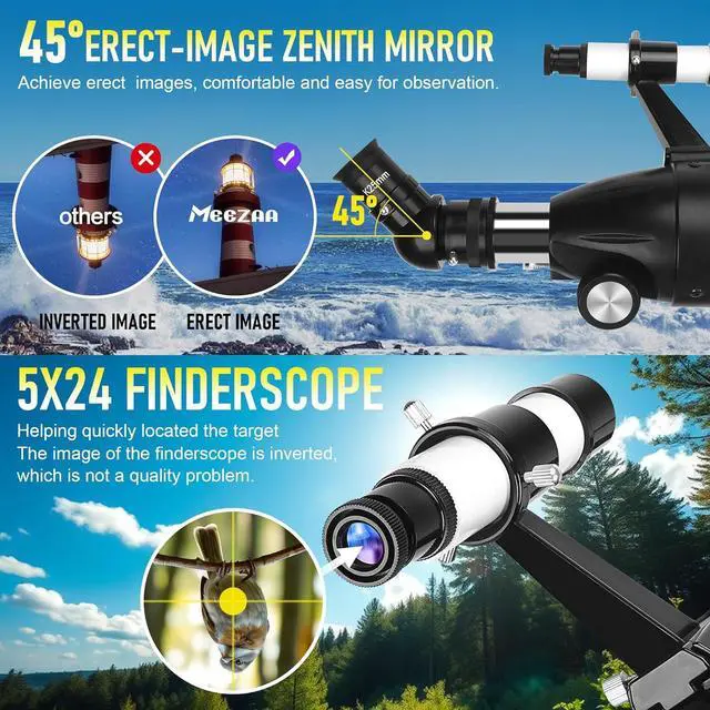 Alt view image 6 of 7 - Telescope, Telescope for Adults High Powered Professional, 90mm Aperture 800mm Refractor Telescopes for Astronomy Beginners Fully Multi-Coated with AZ Mount Tripod & Phone Adapter & Carry Bag