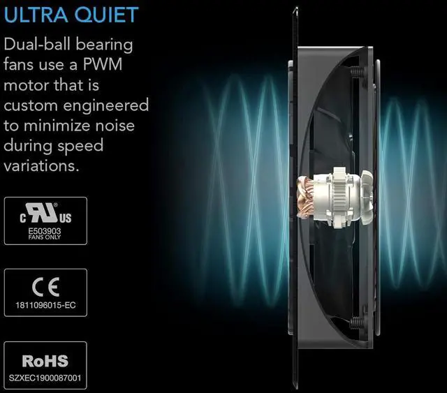 Alt view image 5 of 7 - AC Infinity AIRPLATE T9, Quiet Cooling Fan System 18" with Thermostat Control, for Home Theater AV Cabinets