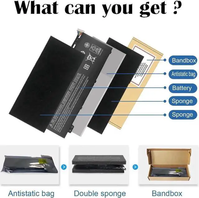 Alt view image 6 of 7 - AP18E7M AP18E8M Laptop Battery for Nitro 5 AN515-54 AN517-51 AN515-55 AN515-44 AN515-43 Nitro 7 AN715-51 Predator Helios 300 PH315-52 PH317-52 PH317-53 Aspire 7 A715-74G Triton 300 PC Notebook.