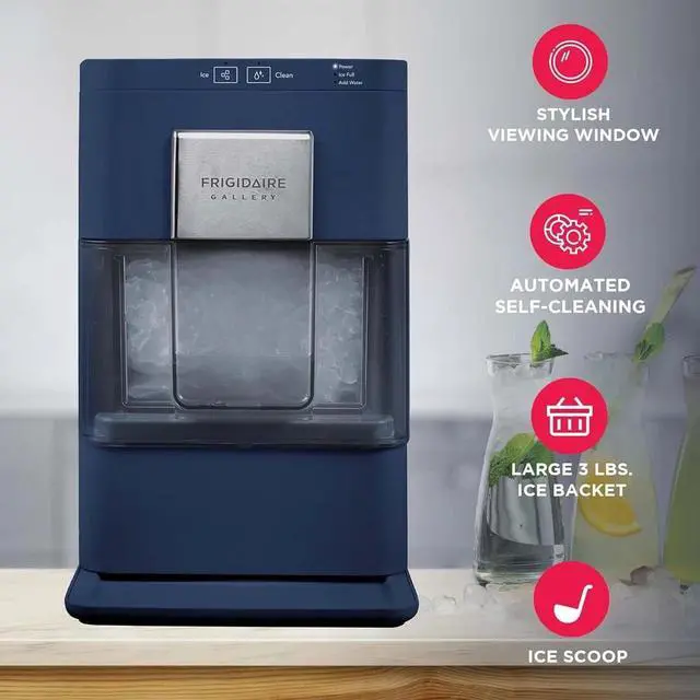 Alt view image 6 of 7 - Frigidaire Gallery EFIC255 Nugget Ice Maker 44 lb/day Countertop, Navy