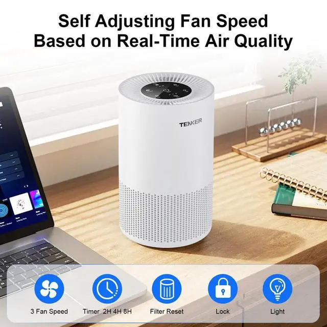 Alt view image 5 of 7 - 2Pcs Large Room HEPA Filter Air Purifier Air Cleaner for Home Dust Smoke Odor US