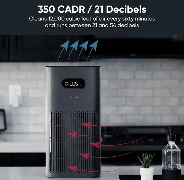 Alt view image 2 of 2 - Wyze Air Purifier with Allergen Filter(Standard), for Home Large Room, HEPA 13,