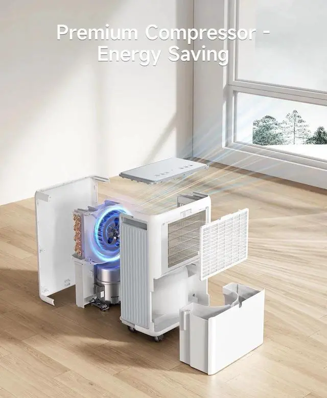 Alt view image 3 of 7 - 2000 Sq. Ft Dehumidifier for Basement, 30 Pint Dehumidifiers for Home, Bedroo...